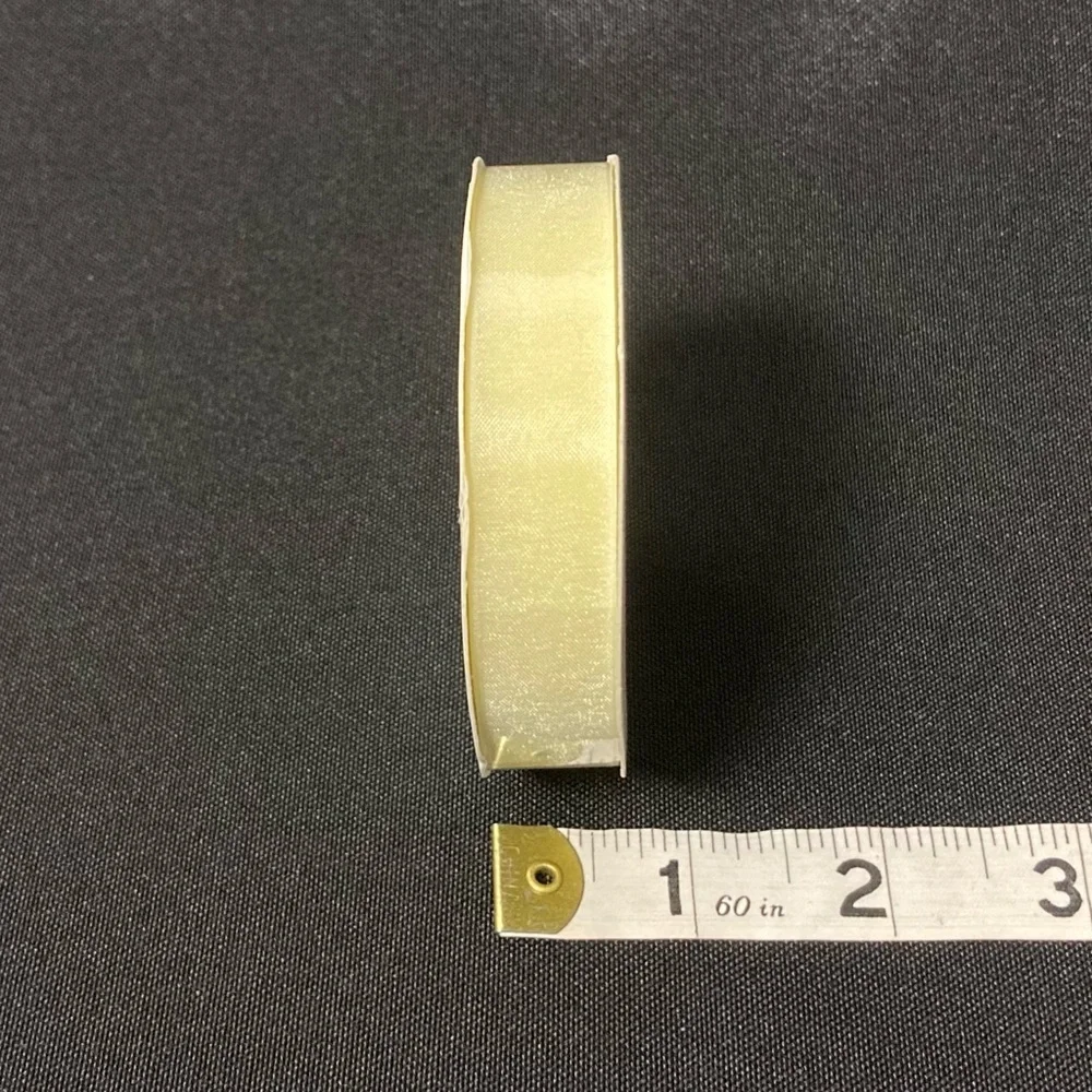 ⭐️ Details & Accessories Sheer Pastel Yellow Craft Ribbon 5/8” x 216”